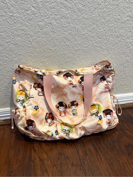 Harajuku Lovers Handbags - Harajuku Lovers by Gwen Stefani Y2K Kawaii Kokeshi / Geisha Tote Pale Pink BTS